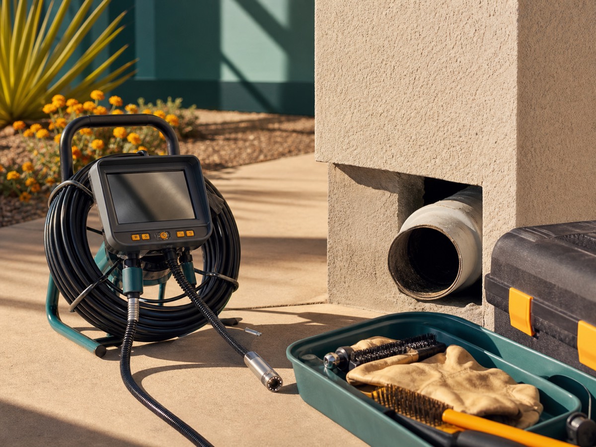 Drain inspection equipment prepared for residential service